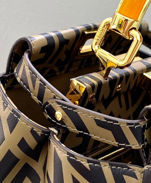 Fendi Peekaboo FF Vertigo Bag 8BN244 Coffee